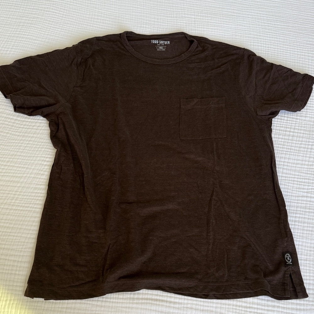 Todd Snyder Linen Hersey Pocket Tee in Coconut L